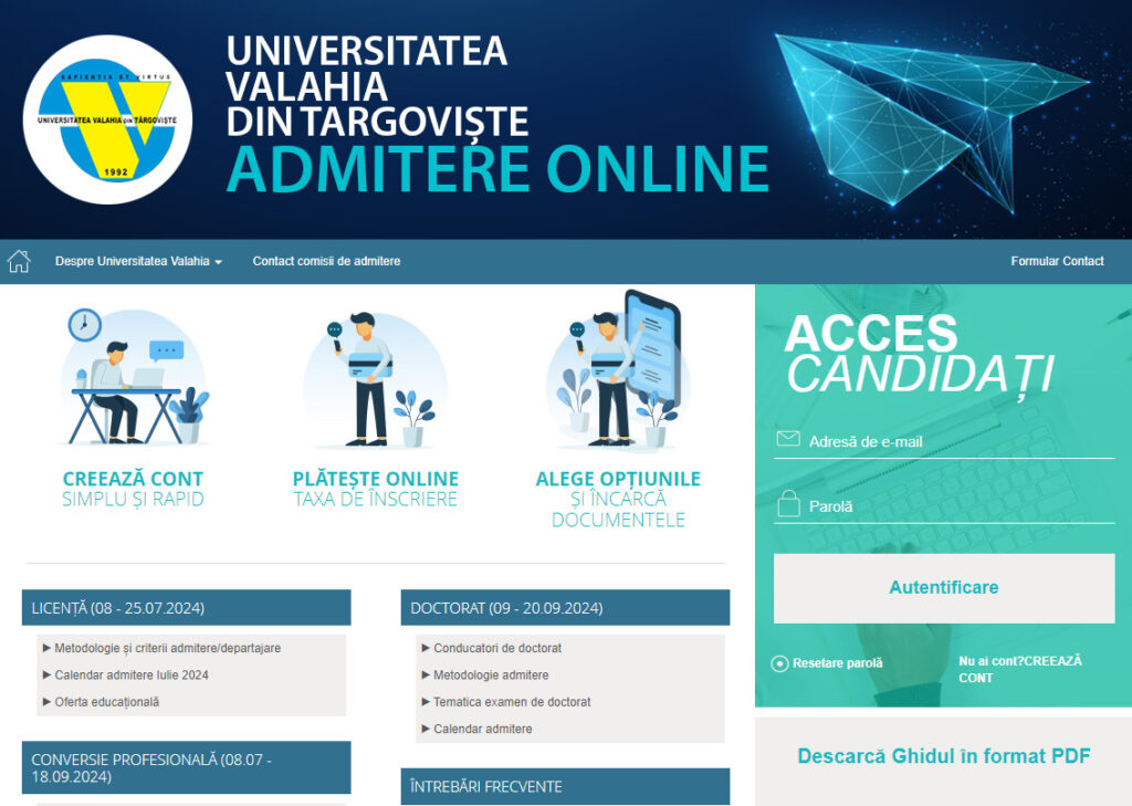 Concursul de Admitere 2024-2025 la Universitatea Valahia din Târgoviște: Oportunități pentru Viitorii Studenți
