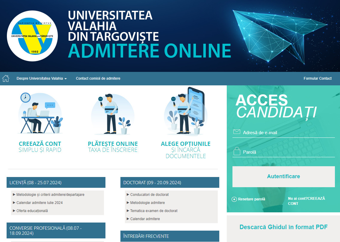 Universitatea Valahia din Târgoviște își deschide porțile pentru viitorii studenți, anunțând concursul de admitere pentru anul universitar 2024-2025