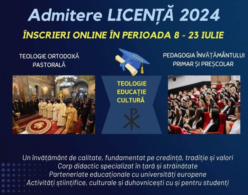 Facultatea de Teologie Ortodoxă și Științele Educației de la Universitatea „Valahia” din Târgoviște are în desfășurare sesiunea de admitere 2024