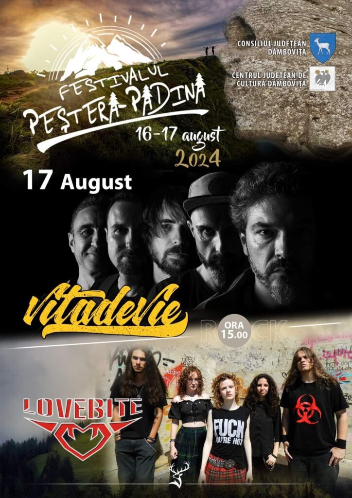 Vița de Vie și Lovebite, sunt astăzi protagoniștii unei zile rock la Festivalul Peștera-Padina.