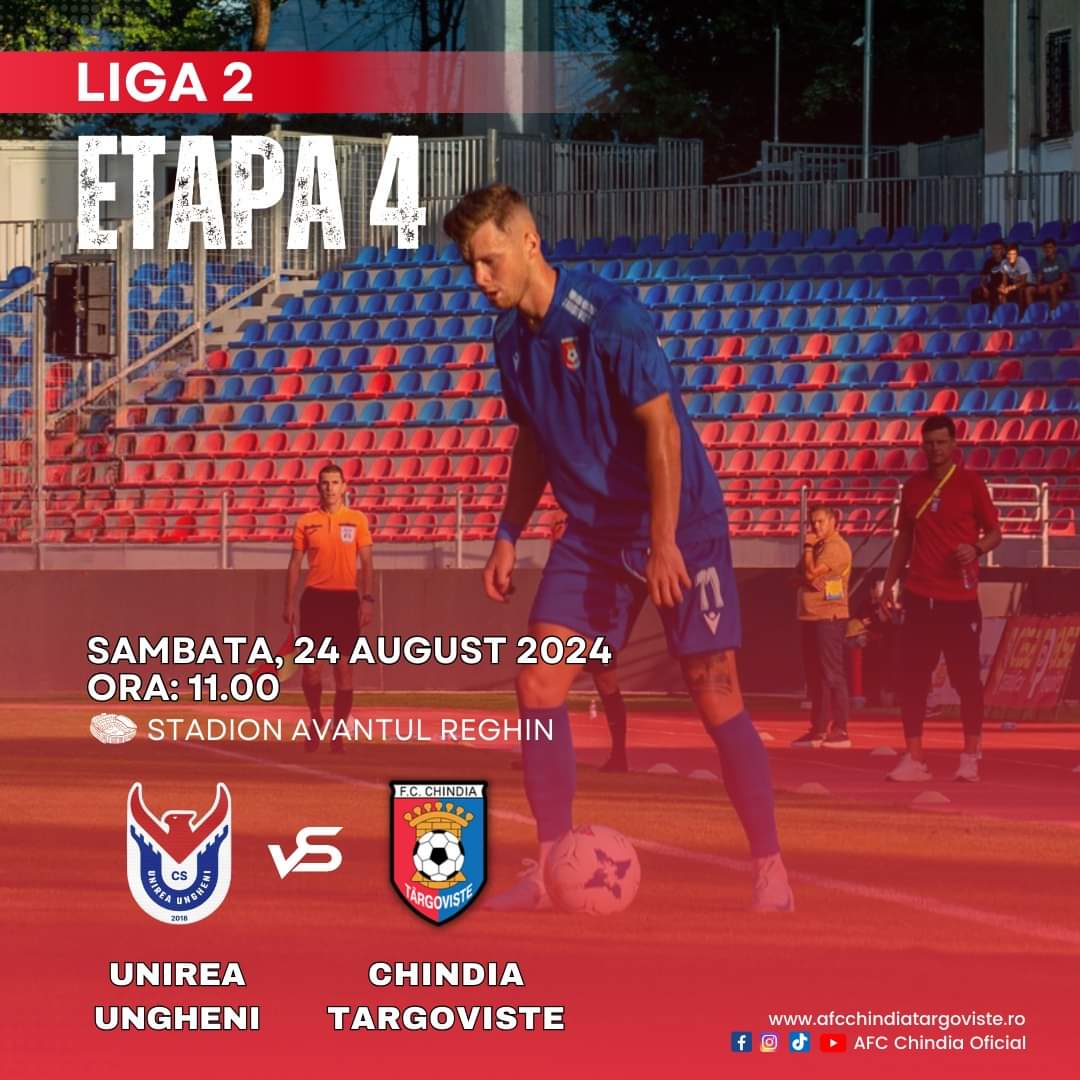 Pe 24 august, pasionații de fotbal din România sunt invitați să urmărească un duel captivant în etapa a patra a Ligii a 2-a, când Chindia Târgoviște