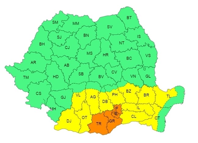 AVERTIZARE METEOROLOGICĂ COD GALBEN de CANICULĂ în județul Dâmbovița, astăzi, 23 august, va fi disconfort termic ridicat și caniculă.