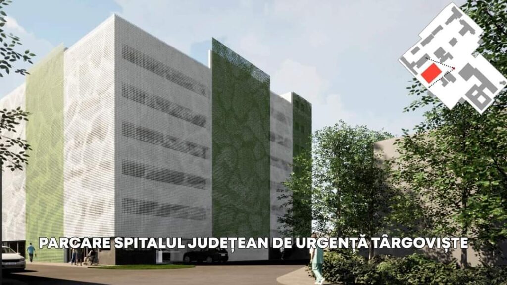 CJ  Dâmbovița a anunțat că s-a demarat procedura de licitație pentru proiectarea și construirea  parcării supraetajate în curtea Spitalului Județean