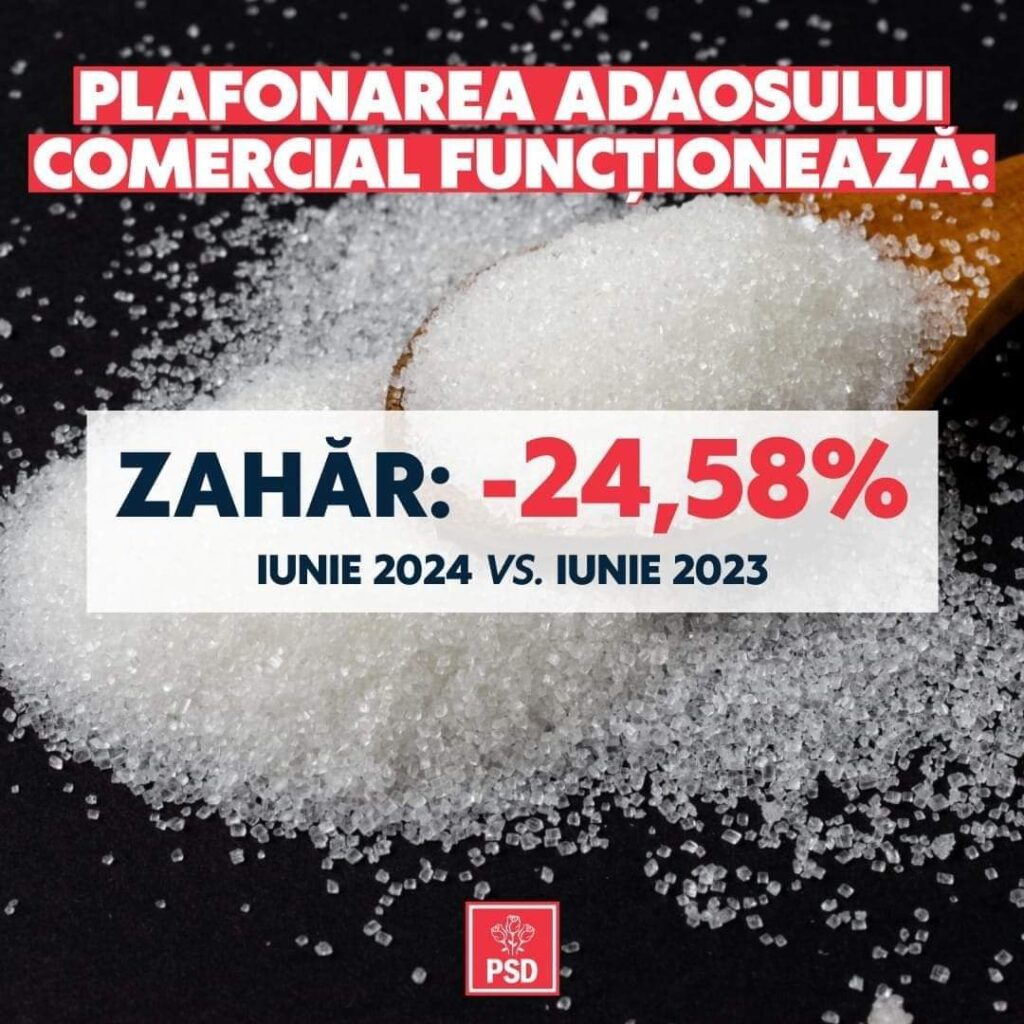 PSD  ieșit  public și a spus că plafonarea adaosului comercial pentru alimente de bază a fost cea mai corectă decizie pentru stoparea