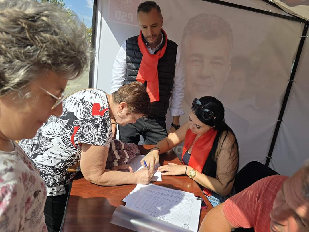 PSD Dâmbovița continuă să strângă semnături pentru susținerea candidaturii președintelui Marcel Ciolacu la alegerile prezidențiale