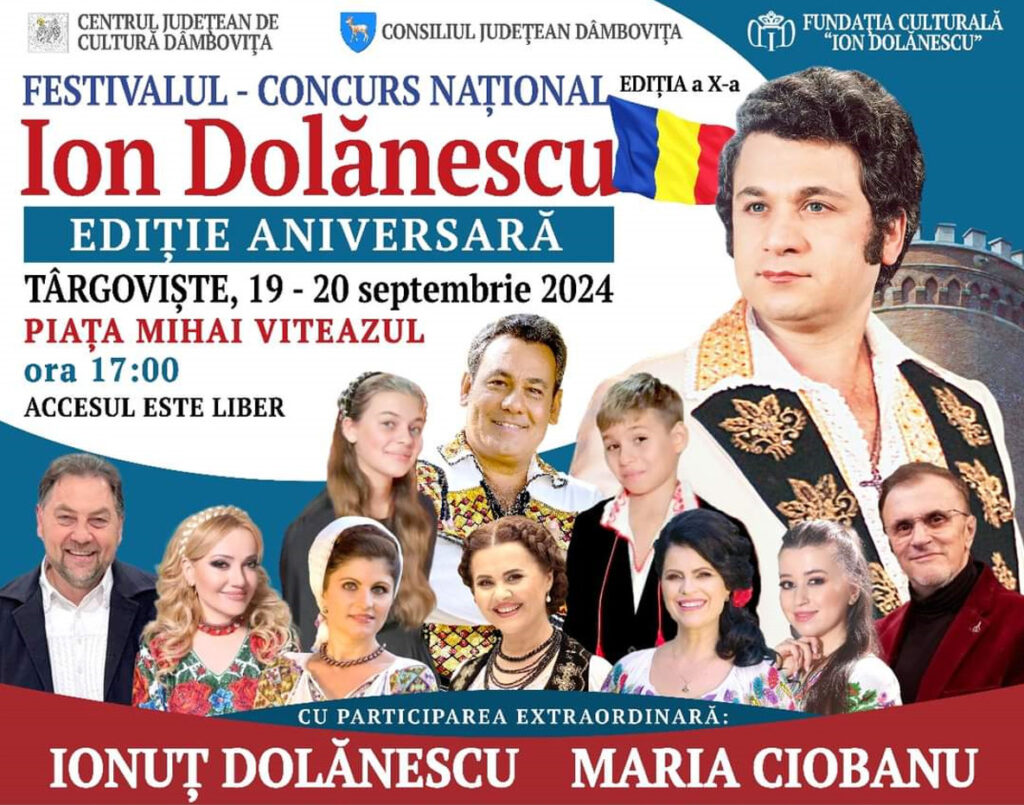 Astăzi, la Târgoviște, începe Festivalul-Concurs Național „Ion Dolănescu”, o ediție aniversară Astăzi, la Târgoviște, începe Festivalul-Concurs Național „Ion Dolănescu”, o ediție aniversară care adună pasionați de muzică populară din întreaga țară