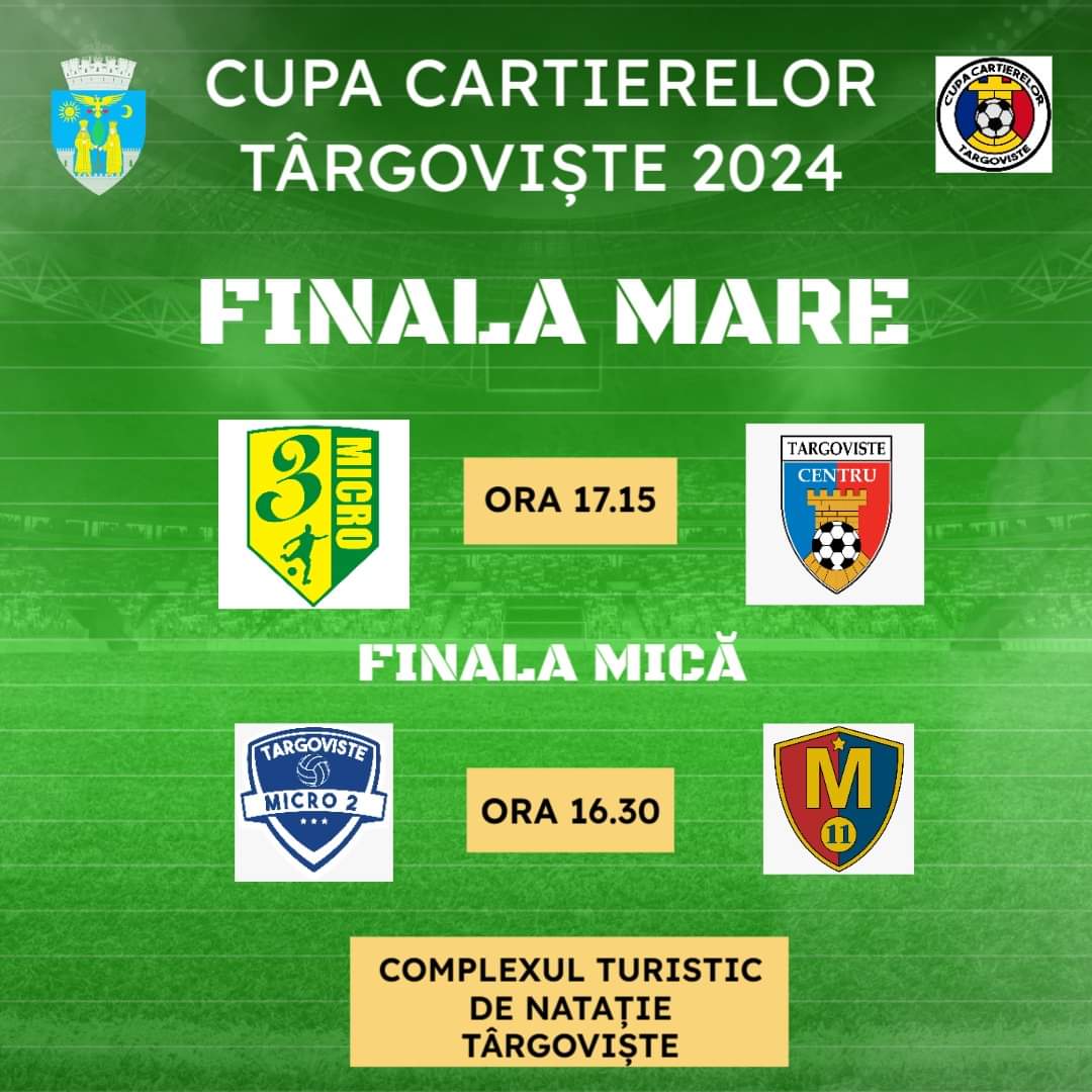 Astăzi, la Târgoviște în cadrul Zilelor Cetății, are loc ziua finalelor la Cupa Cartierelor, un eveniment așteptat cu mare interes