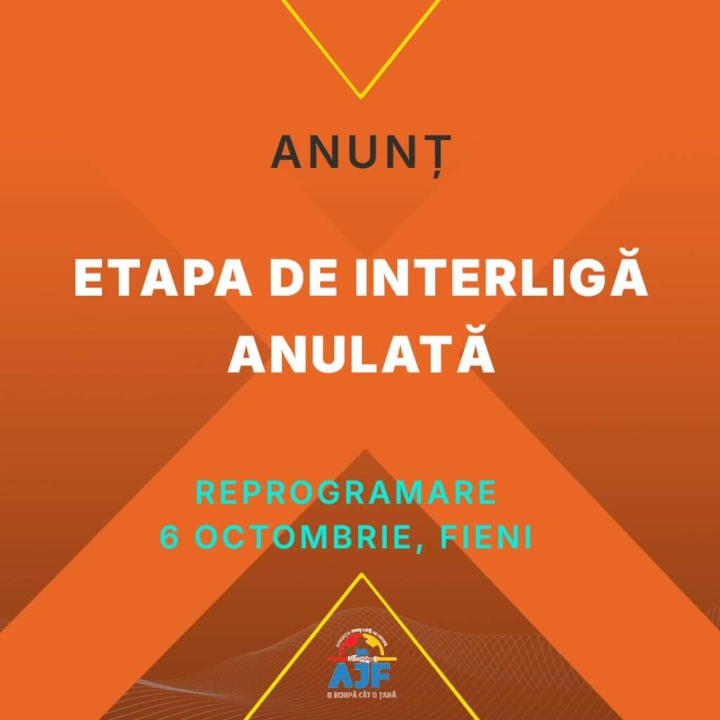 ULTIMA ORĂ: Etapa Interligii din Fieni, amânată din cauza vremii, reprogramată pentru 6 octombrie ULTIMA ORĂ: Etapa Interligii din Fieni, amânată din cauza vremii, evenimentul sportiv așteptat în Fieni a fost amânat din cauza avertizărilor meteo