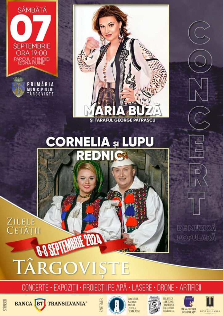 Zilele Cetății Târgoviște continuă astăzi, 7 septembrie, cu numeroase spectacole și activități. Zilelele Cetății Târgoviște continuă astăzi, 7 septembrie, cu multe spectacole și activități care împlinesc atât nevoile de divertisment ale copiilor