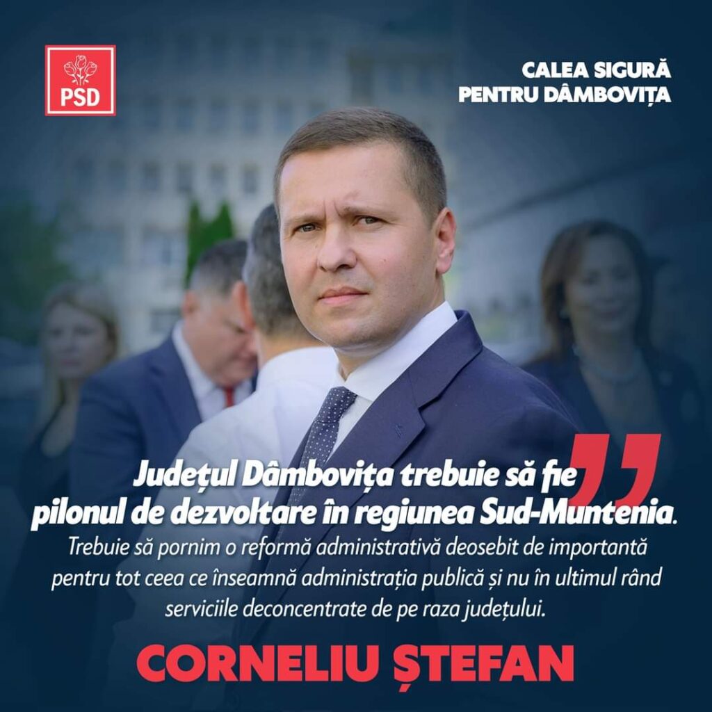 Președintele PSD Dâmbovița și al Consiliului Județean Dâmbovița, Corneliu Ștefan, a reafirmat angajamentul său de a dezvolta toate comunitățile locale,