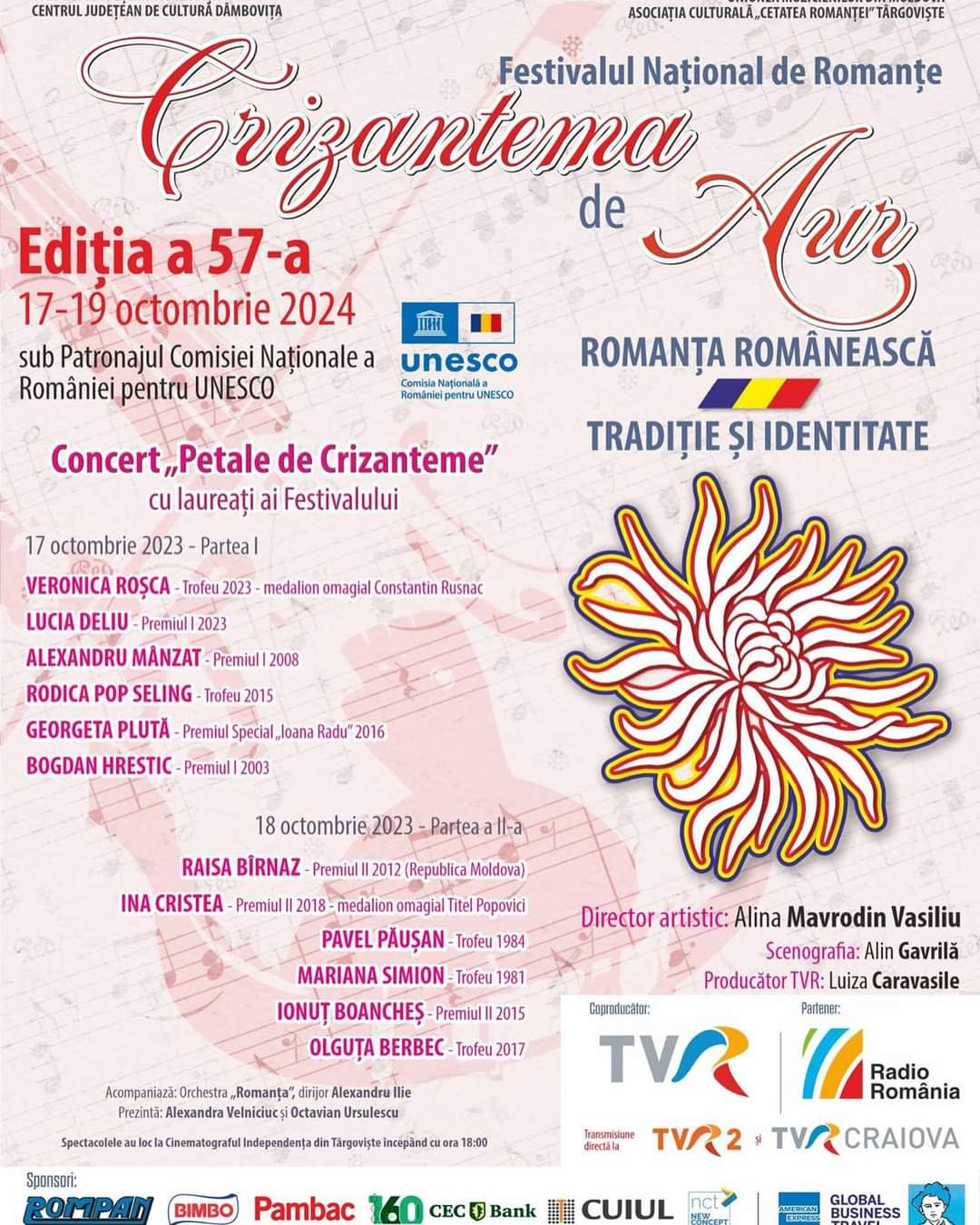 Ultimele pregătiri pentru Festivalul Naţional de Interpretare şi Creaţie a Romanţei „Crizantema de Aur”.
