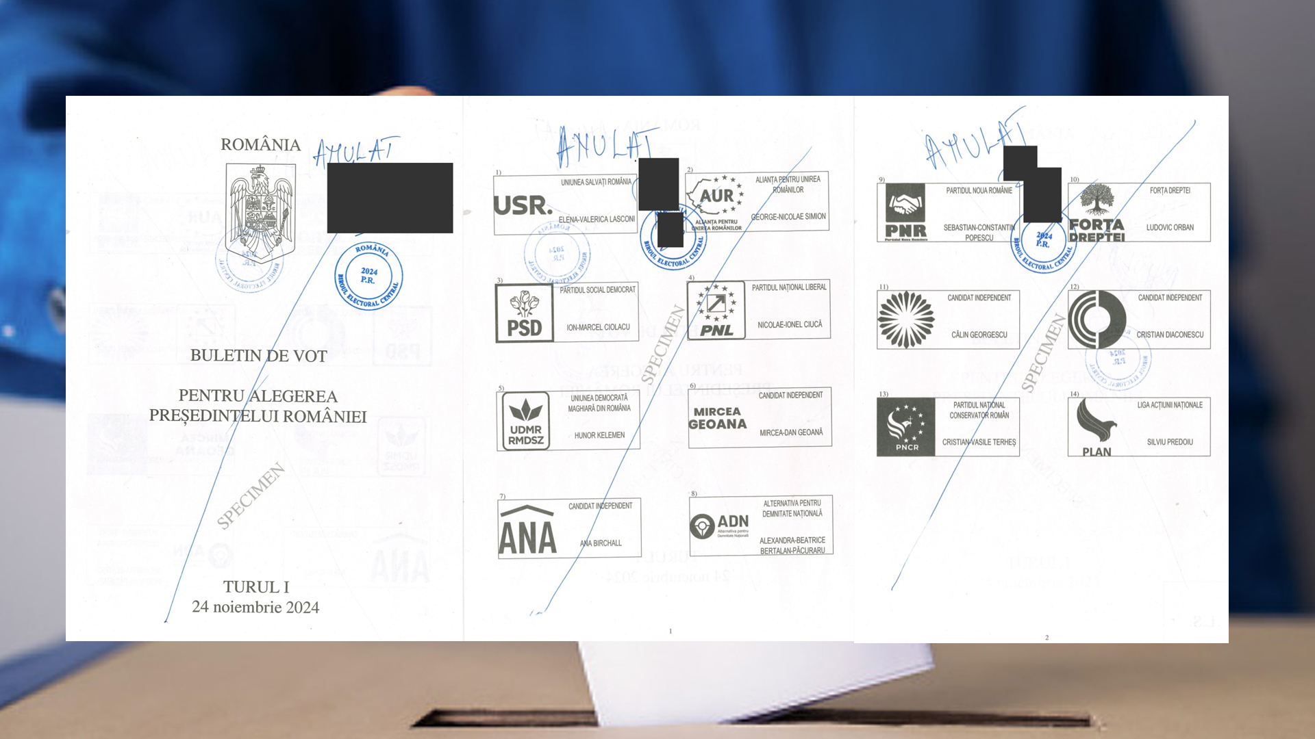 Vezi cum arată macheta buletinului de vot pentru alegerile prezidențiale din 24 noiembrie 2024, Biroul Electoral Central pentru alegerea Președintelui României