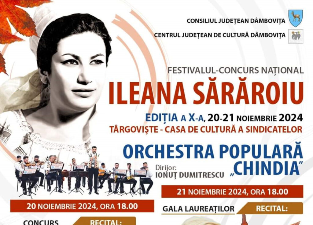 Ediția jubiliară a Festivalului „Ileana Sărăroiu”, Consiliul Județean Dâmbovița, prin Centrul Județean de Cultură