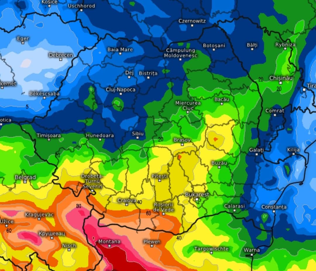 În următoarele zile, România se va confrunta cu o perioadă de vreme capricioasă, ce va aduce precipitații abundente, ploi