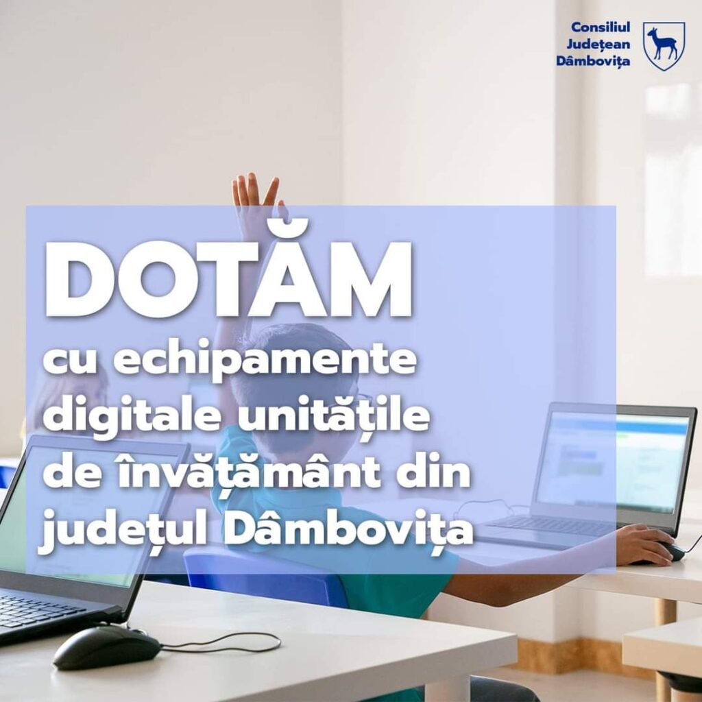 CJ Dâmbovița investește în educație: Peste 65 milioane de lei pentru dotarea școlilor cu echipamente digitale de ultimă generație CJ Dâmbovița a semnat astăzi contractul prin care vor fi achiziționate echipamente digitale de ultimă generație, destinate unităților de învățământ din județ.