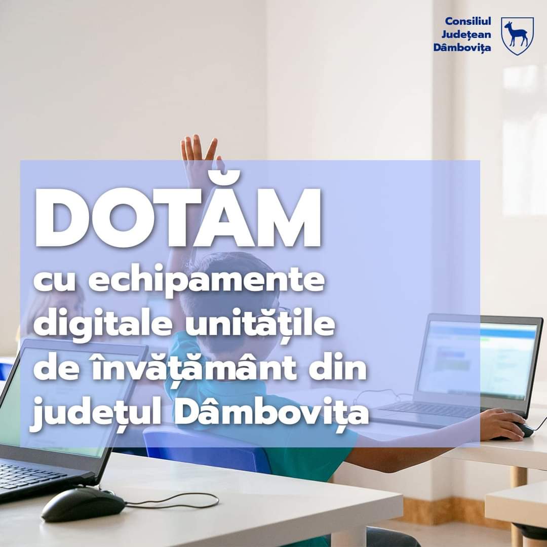 CJ Dâmbovița a semnat astăzi contractul prin care vor fi achiziționate echipamente digitale de ultimă generație, destinate unităților de învățământ din județ.