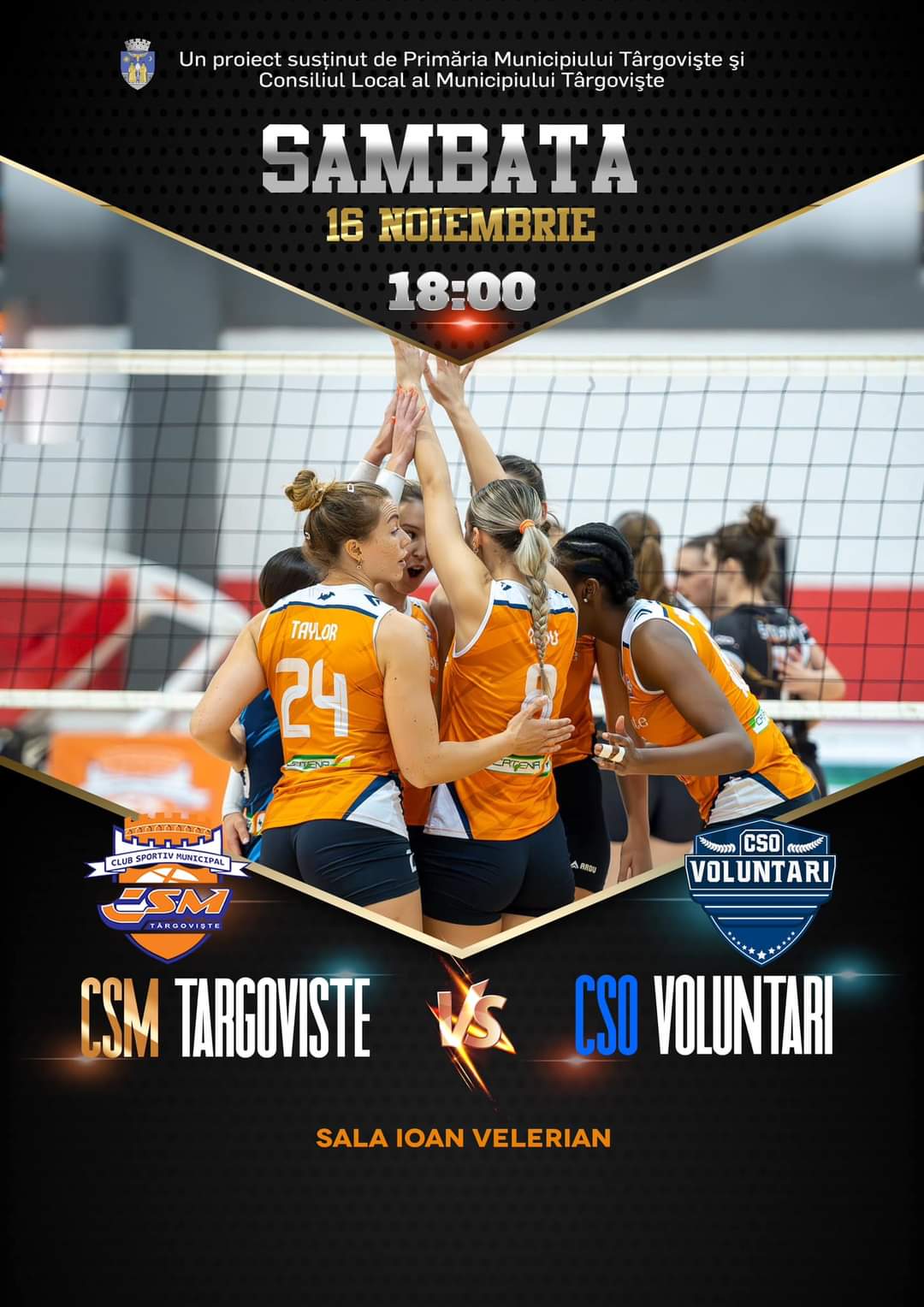 Meci important pentru CSM Târgoviște care întâlnește CSO Voluntari, astăzi, de la ora 18:00, Sala Ioan Valerian