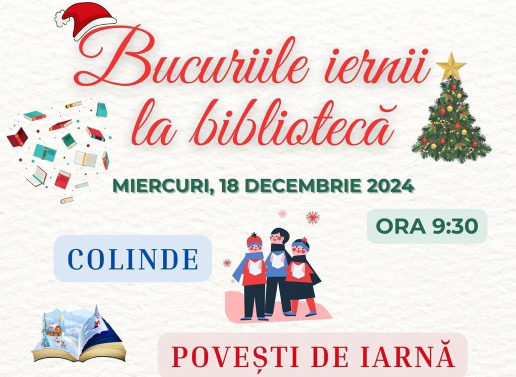 Atelierul de Crăciun „Bucuriile iernii la bibliotecă”.