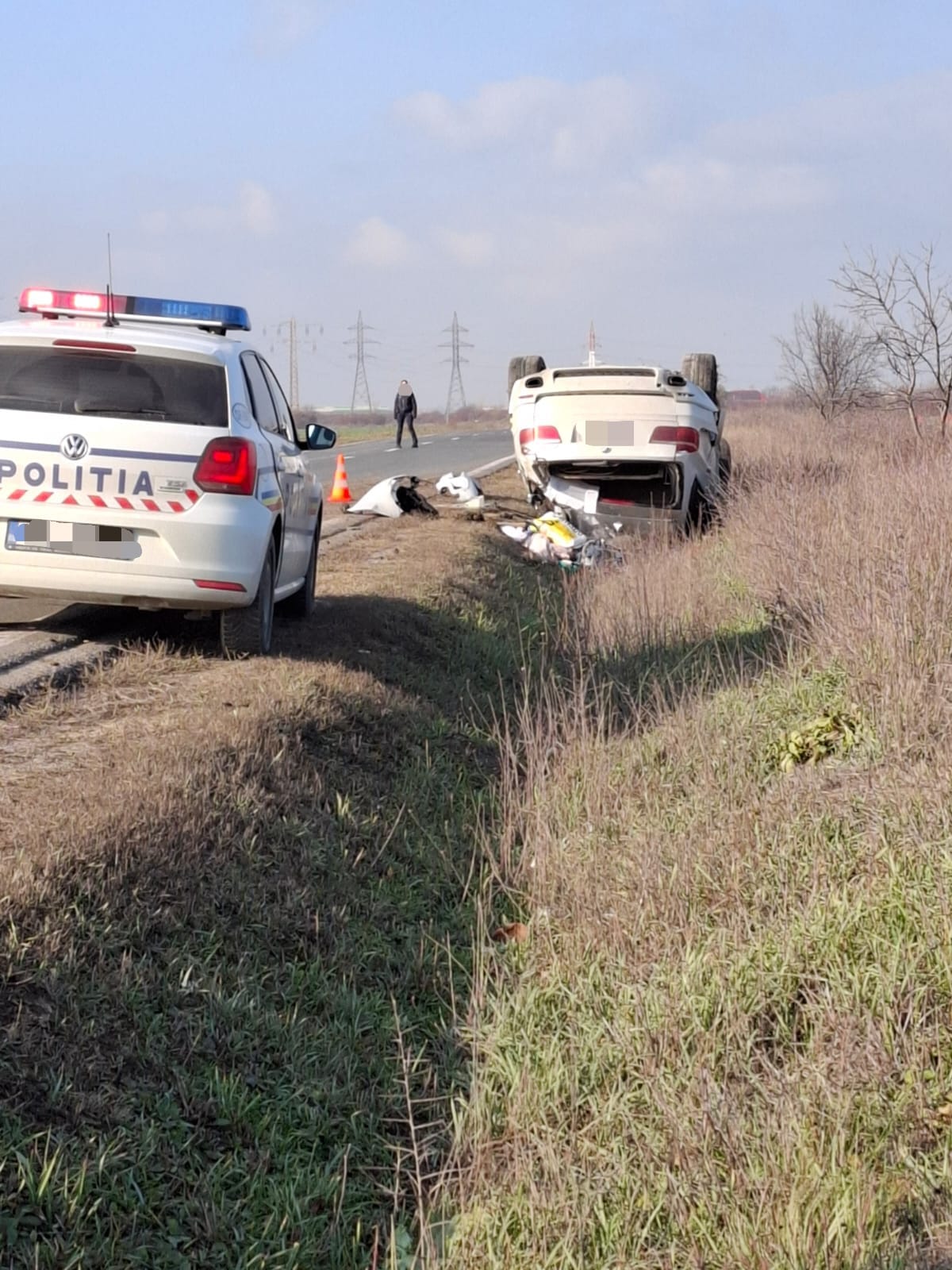 Au văzut moartea cu ochii.Un accident rutier s-a produs astăzi, 13 decembrie 2024, pe drumul din localitatea Bălteni, județul Dâmbovița