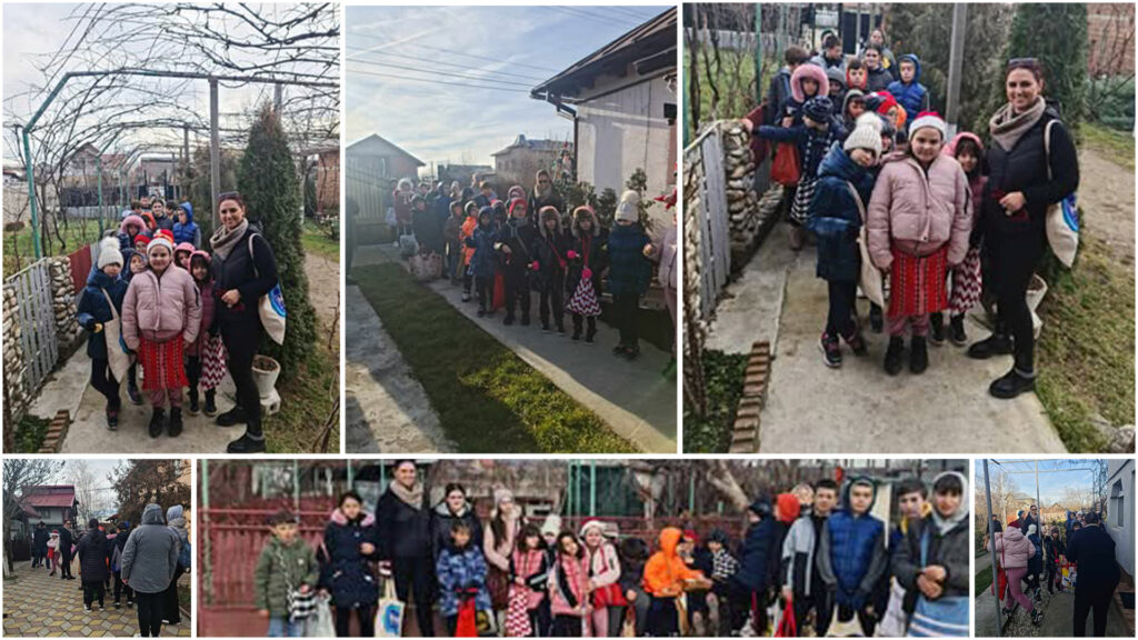 Colindul tradițional adus la viață de elevii Școlii Gimnaziale Dragomirești alături de profesoara  Florina Evelyn Lițescu.