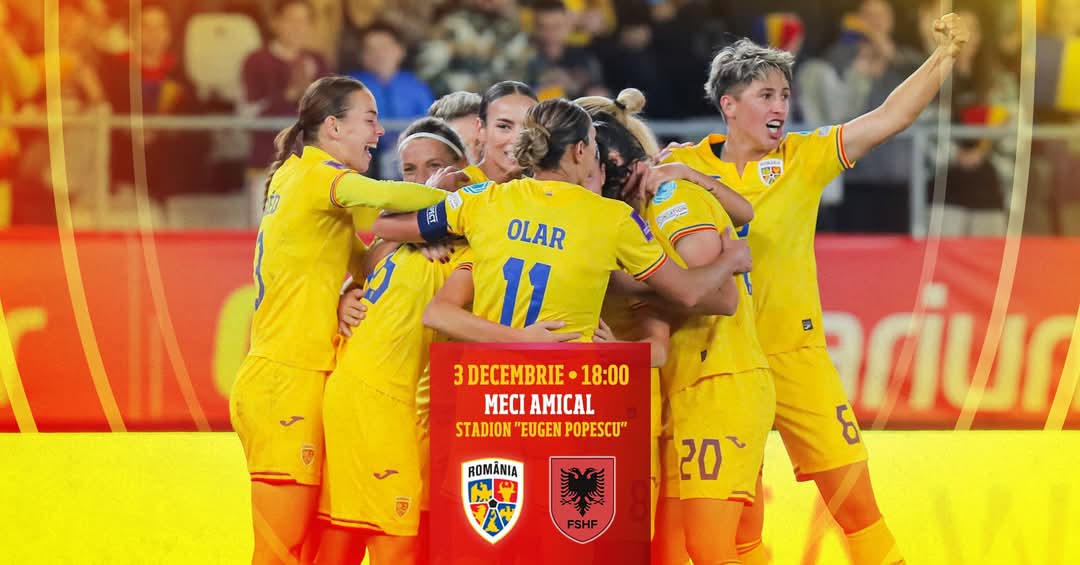 Meci amical pentru naționala feminină de fotbal! România întâlnește Albania pe Stadionul „Eugen Popescu” din Târgoviște.