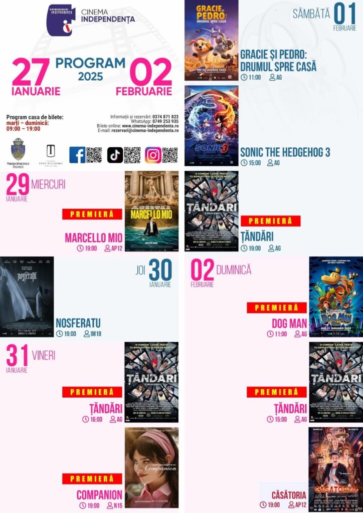  Vino la Cinema Independența și trăiește o experiență cinematografică de neuitat! Evadează din cotidian și bucură-te de filme
