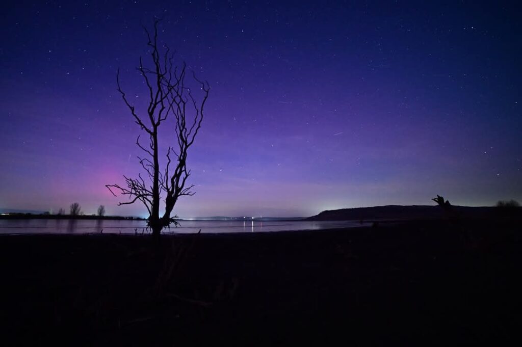 Aurora Boreală surprinsă pe Barajul Vârșolț, în  prima zi a anului 2025, natura ne-a oferit un dar rar și impresionant