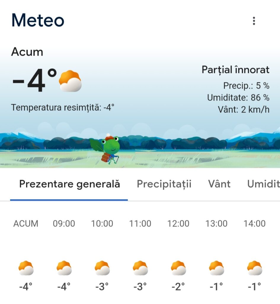 Vreme rece și cer  variabil în Târgoviște, astăzi, 14 ianuarie 2025. Potrivit prognozei ANM, vântul va sufla slab și moderat, iar temperatura maximă se va încadra între 1 și 5 grade Celsius.