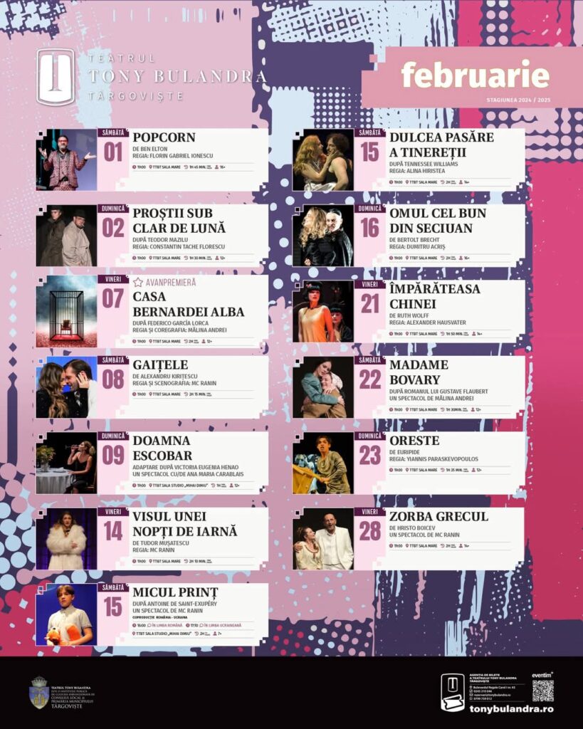 Membrii SANITAS Dâmbovița beneficiază de o reducere de 50% la biletele pentru spectacolele programate la Teatrul Tony Bulandra din Târgoviște