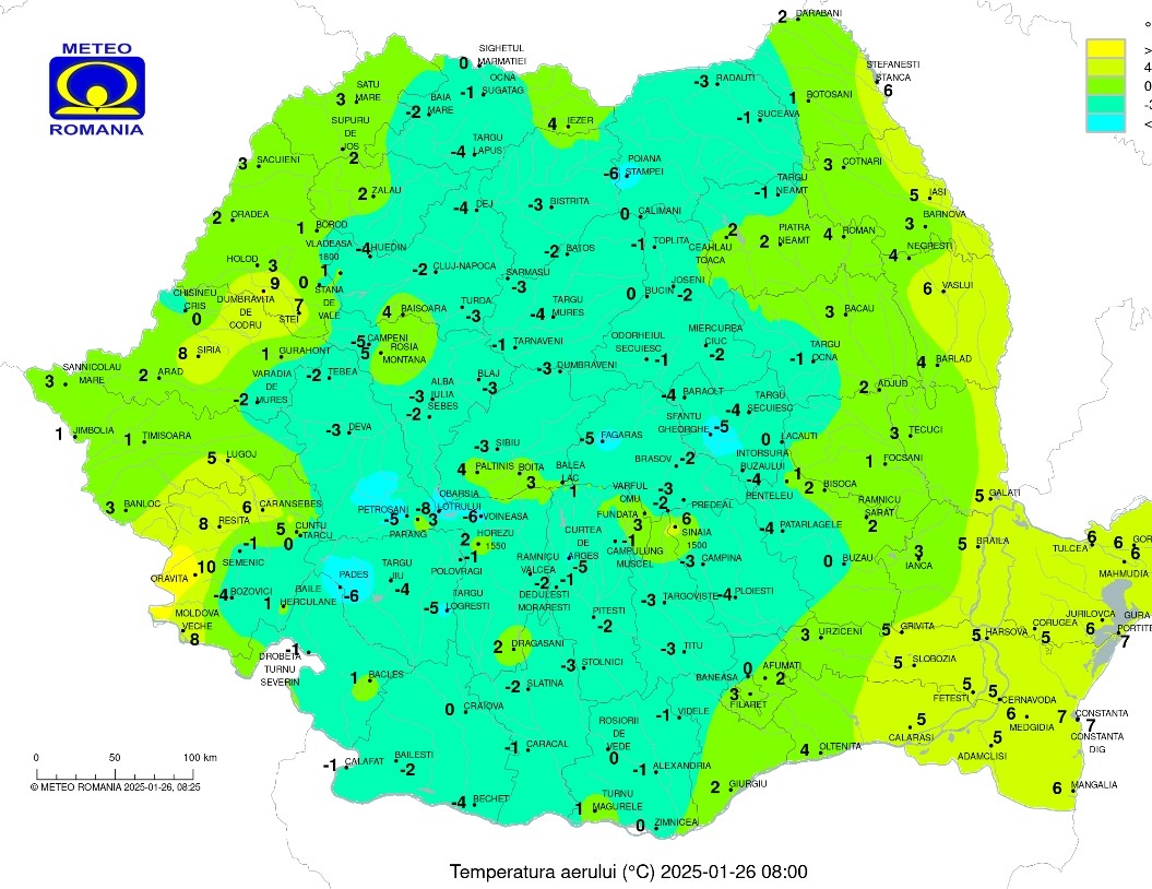Vremea la Târgoviște, în această dimineață, Târgoviște s-a trezit sub cu temperaturi de -3 grade Celsius înregistrate la ora 8:00, conform informațiilor furnizate de ANM.