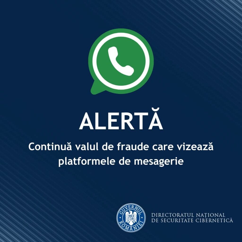 ALERTĂ CIBERNETICĂ: Atacuri de inginerie socială pe platformele de mesagerie instantă – „Vot pentru Adeline” Alertă cibernetică, în ultimele zile s-au intensificat atacurile cibernetice care vizează utilizatorii români de platforme de mesagerie instantă, precum WhatsApp,
