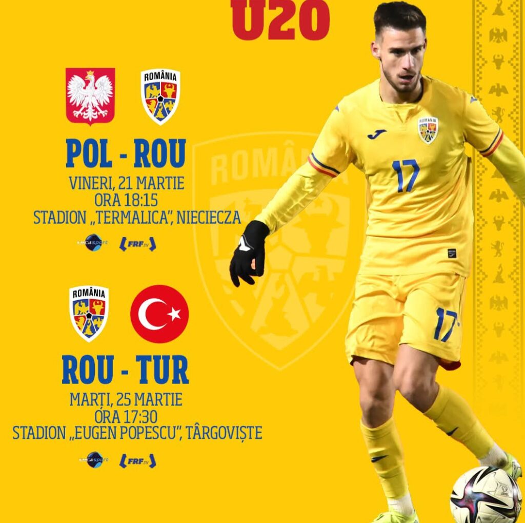 Ultimul meci din Liga Elitelor U20: România - Turcia la Târgoviște, pe 25 martie 2025, la ora 17:30, pe stadionul „Eugen Popescu” din Târgoviște, Naționala U20