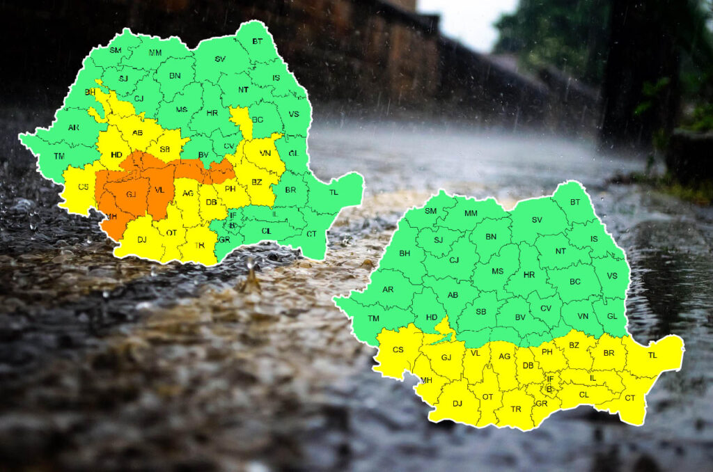 Județul Dâmbovița se află sub atenționări de cod galben și portocaliu pentru condiții meteo severe în următoarele 24 de ore. Iată ce trebuie să știți: