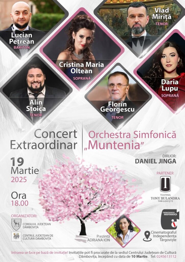 Concert extraordinar de muzică clasică la Cinematograful „Independența” din Dâmbovița 19 martie 2025.