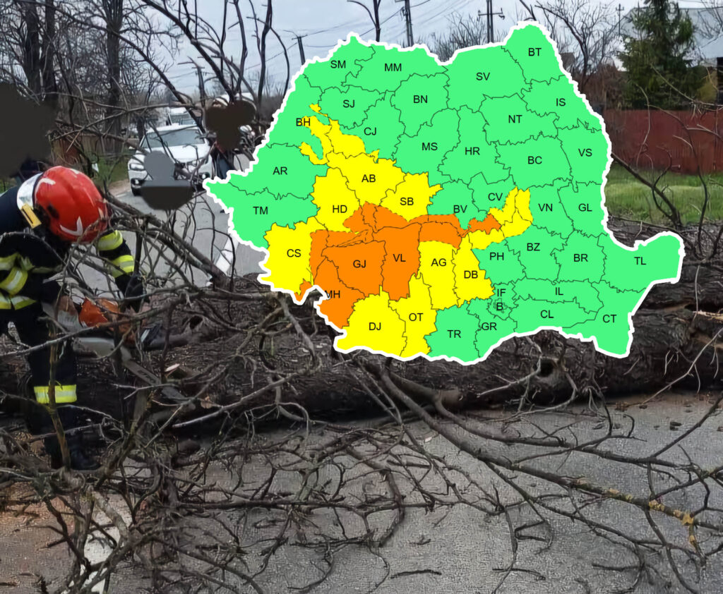 Județul Dâmbovița se află sub INFORMARE METEOROLOGICĂ până  astăzi, 29 martie, ora 23:00, cu fenomene meteorologice extreme