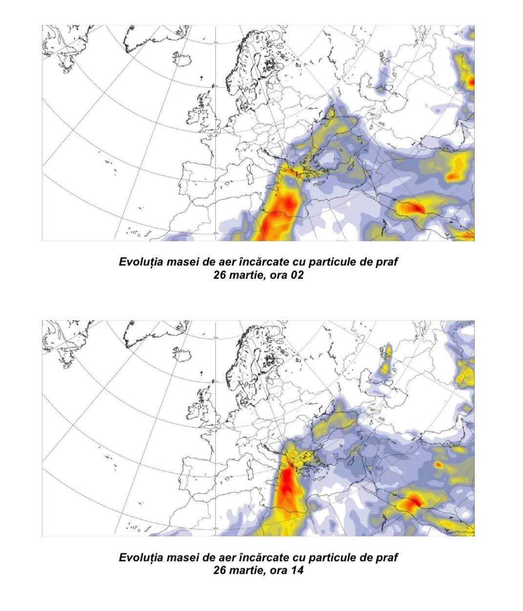 ATENȚIE! România se află sub influența unui val intens de praf saharian, care va afecta vremea în următoarele zile. Concentrațiile de praf în atmosferă vor rămâne ridicate și chiar vor crește de la mijlocul săptămânii