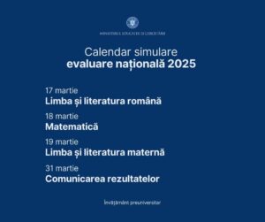 Luni  începe  simularea evaluării naționale pentru absolvenții clasei a VIII-a