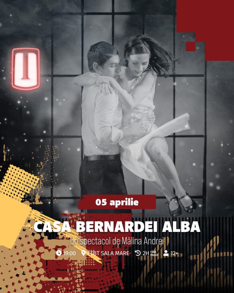 „Casa Bernardei Alba” la Teatrul Tony Bulandra din Târgoviște Pe 5 aprilie 2025, Teatrul Tony Bulandra din Târgoviște va găzdui un spectacol de excepție: „Casa Bernardei Alba”, o adaptare fascinantă după piesa clasică a lui Federico García Lorca, regizată și coregrafiată de Mălina Andrei.