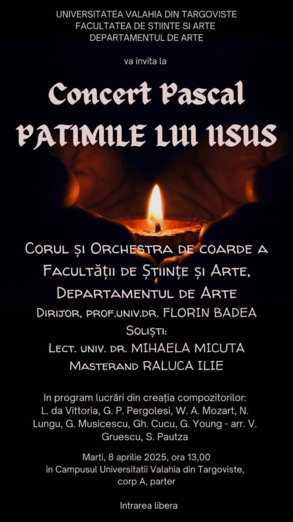 Studenții și masteranzii Facultății de Științe și Arte, Departamentul de Arte, au pregătit pentru iubitorii de muzică două concerte speciale, dedicate sărbătorilor pascale