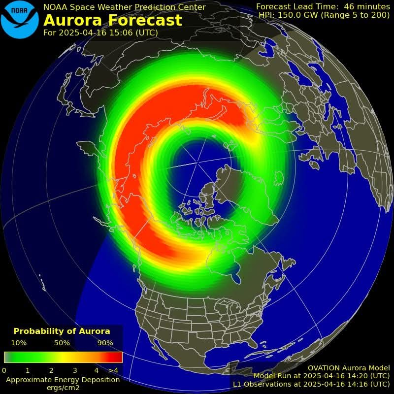 O furtună geomagnetică de nivel înalt, este în plină desfășurare și creează condiții favorabile pentru apariția aurorei în zone mai sudice decât de obicei.