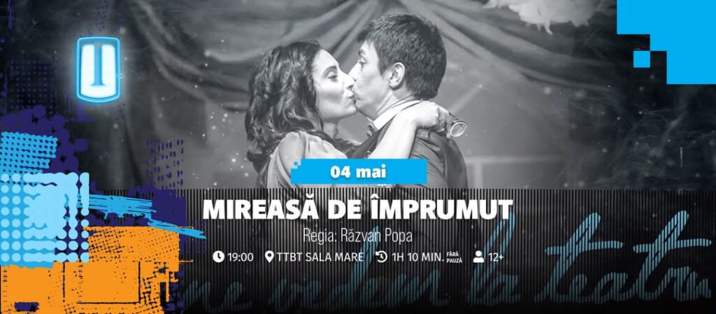 „Mireasă de împrumut”, super comedia care îți va aduce zâmbetul pe buze, la Teatrul Tony Bulandra din Târgoviște „Mireasă de împrumut, super comedia care îți va aduce zâmbetul pe buze, pe 4 mai, de la 19:00, în Sala Mare a Teatrului Tony Bulandra din Târgoviște