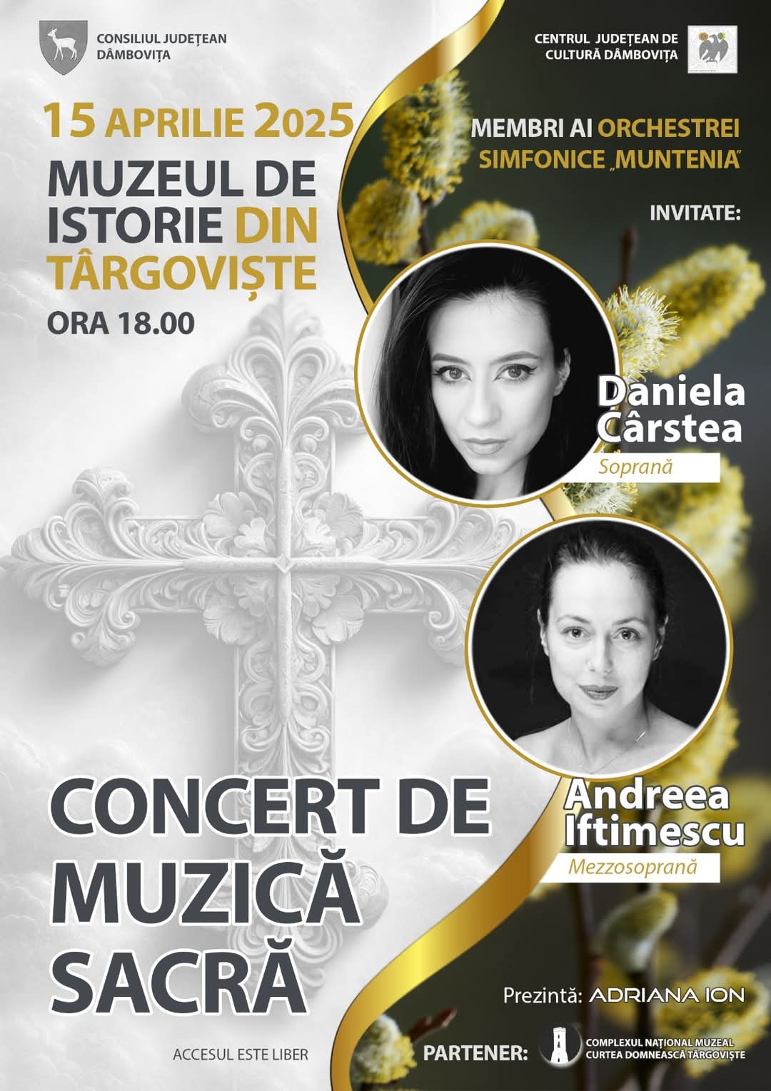 Concert de muzică sacră la Muzeul de Istorie din Târgoviște, în apropierea sărbătorilor pascale, Centrul Județean de Cultură Dâmbovița
