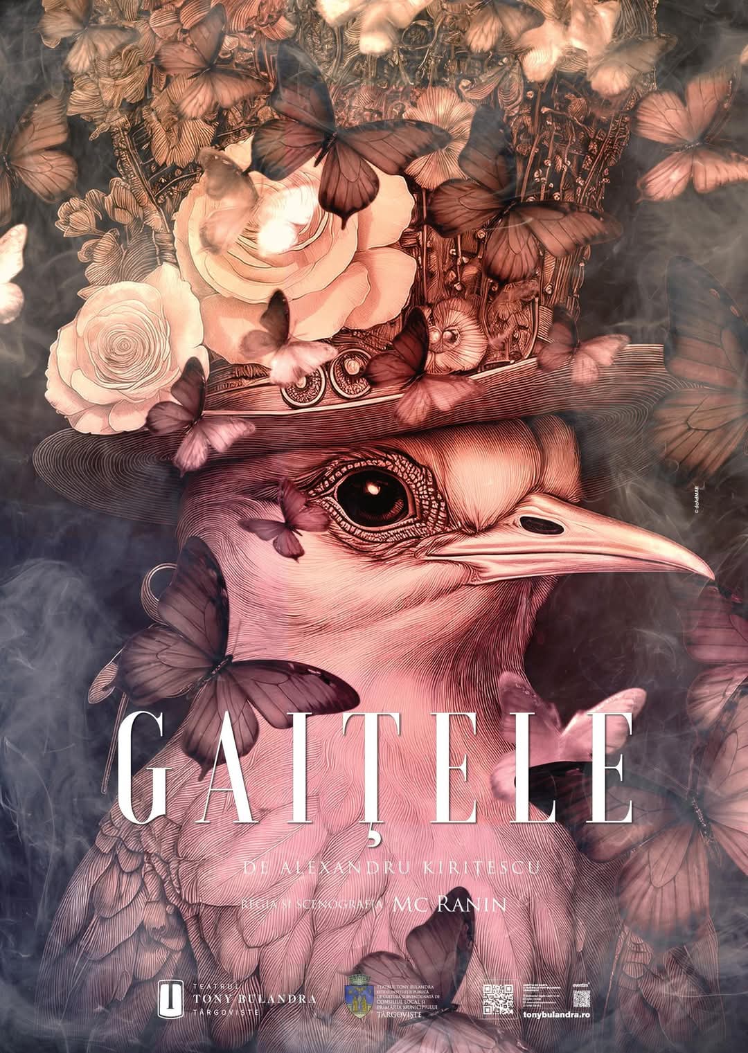 Teatrul Tony Bulandra din Târgoviște informează publicul că spectacolul „Gaițele”, programat pentru 12 aprilie 2025, ora 19:00, se va amâna din motive obiective. În locul acestuia, va fi jucat spectacolul „Take, Ianke și Cadîr”