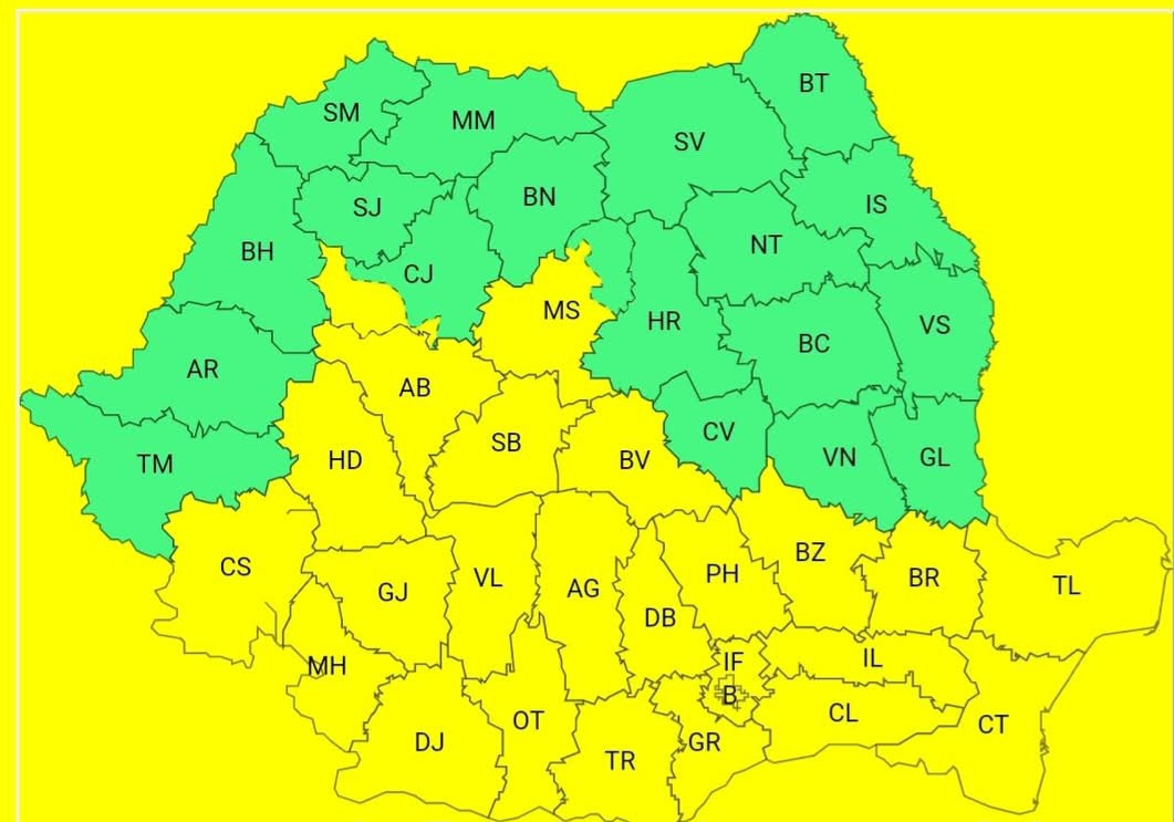 Atenție, vremea se schimbă brusc: Avertizare meteo de ploi torențiale, furtuni și grindină în tot județul Dâmbovița
