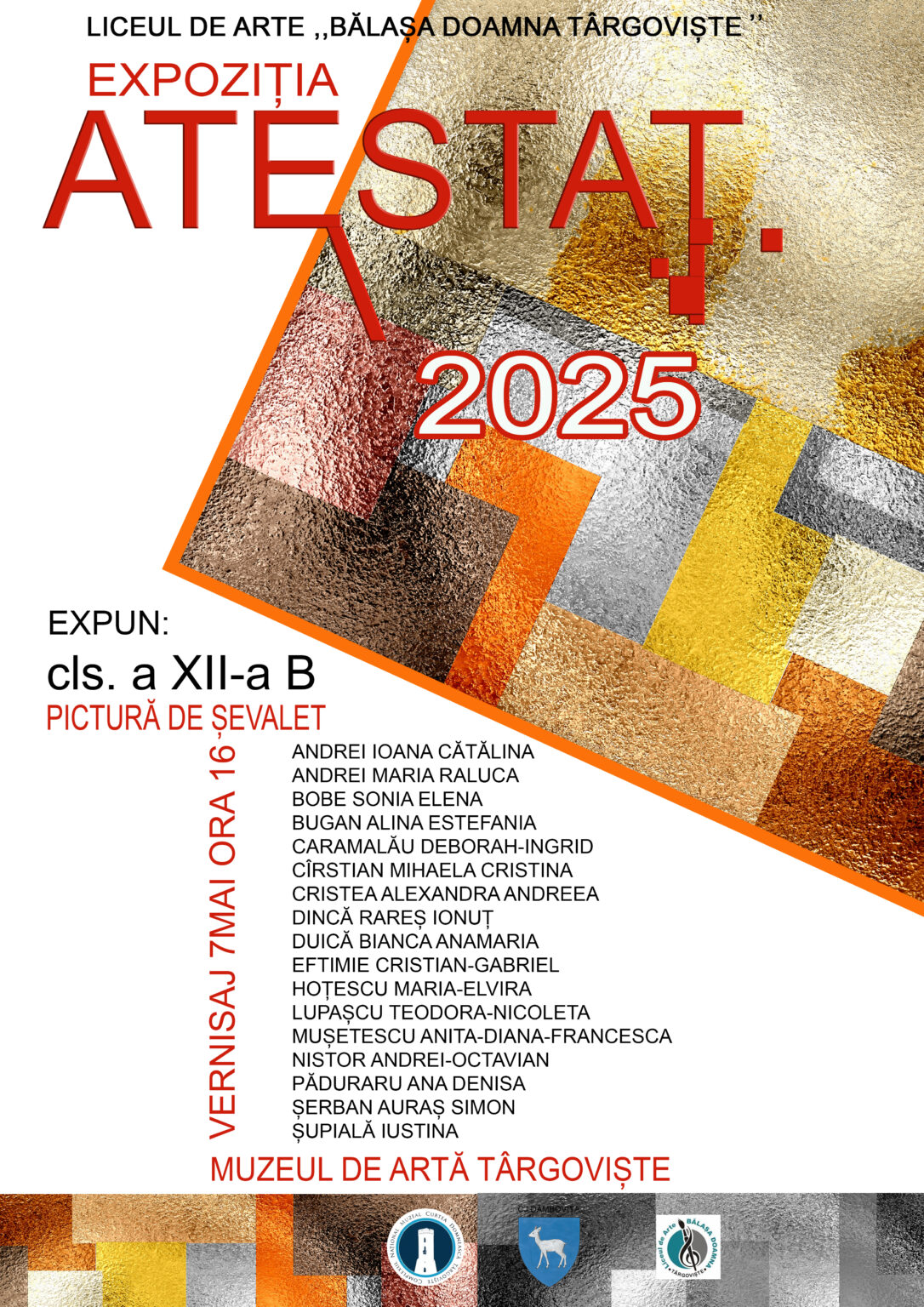 „ATESTAT 2025”, expoziție de artă a elevilor Liceului de Arte „Bălașa Doamna” la Muzeul de Artă din Târgoviște „ATESTAT 2025”, expoziție de artă a elevilor Liceului de Arte „Bălașa Doamna” la Muzeul de Artă din Târgoviște