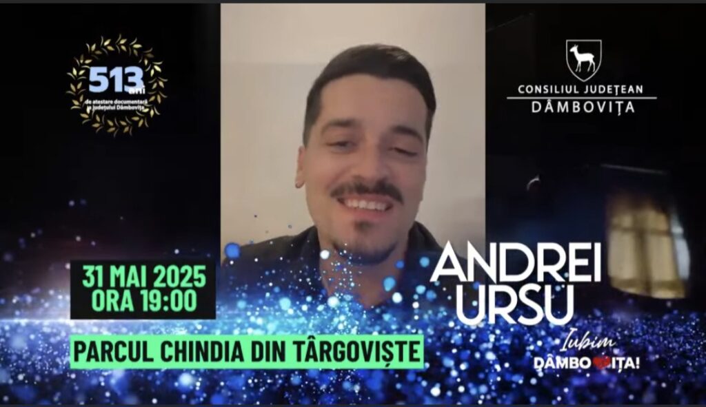 Andrei Ursu cântă la Târgoviște de „Zilele Județului Dâmbovița”