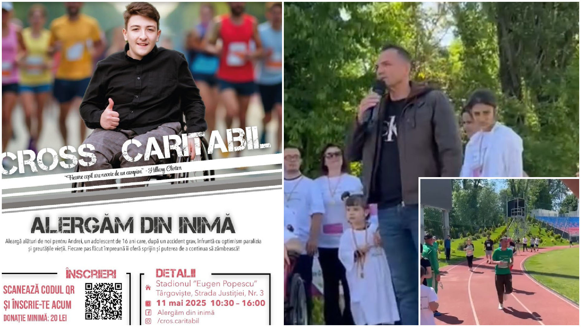 Cros caritabil la Târgoviște: „Alergăm din inimă” pentru Andrei, adolescentul care luptă cu paralizia. VIDEO