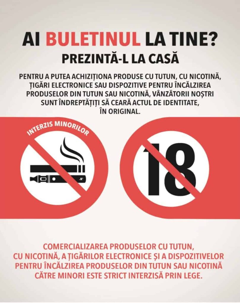 OBLIGATORIU: Din 11 mai, avertismente obligatorii în magazinele care vând tutun: Măsură pentru protecția minorilor