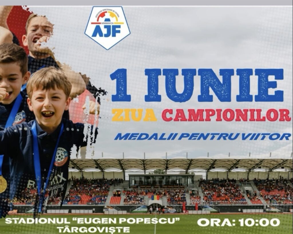 Ziua Campionilor: 1348 de copii fotbaliști din Dâmbovița vor fi premiați pe 1 Iunie!