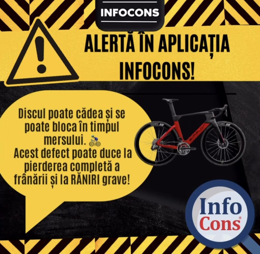 Avertisment InfoCons: Biciclete SIMPLON – Pericol real de accidentare!
